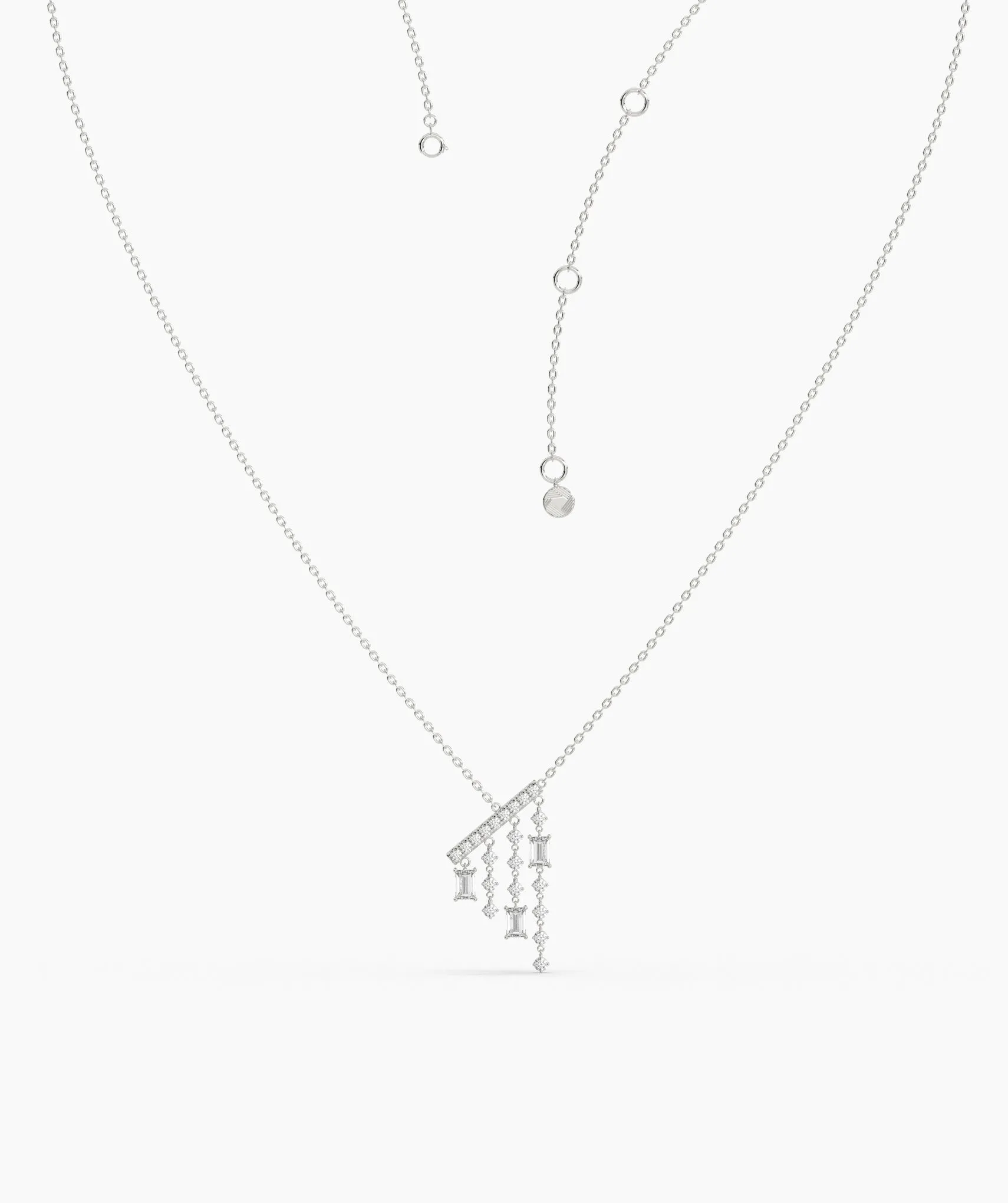 Cascading Diamond Dangle Necklace