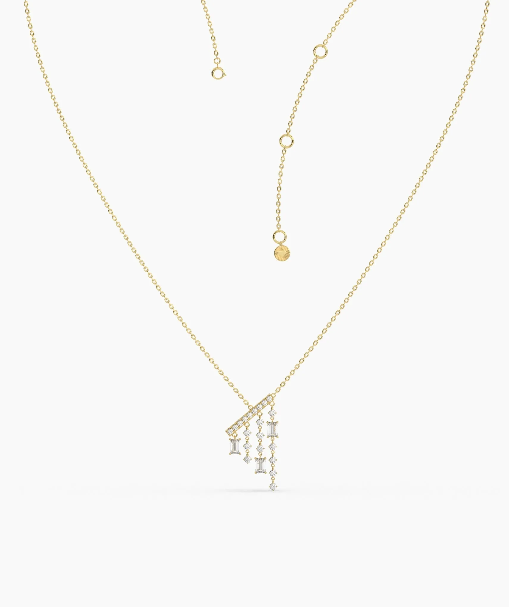Cascading Diamond Dangle Necklace
