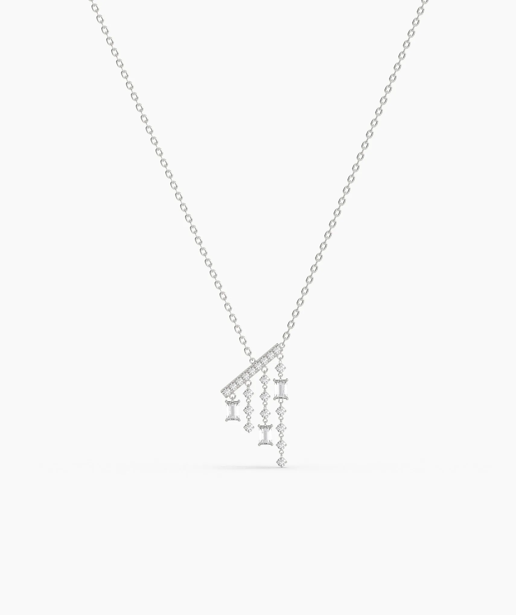 Cascading Diamond Dangle Necklace
