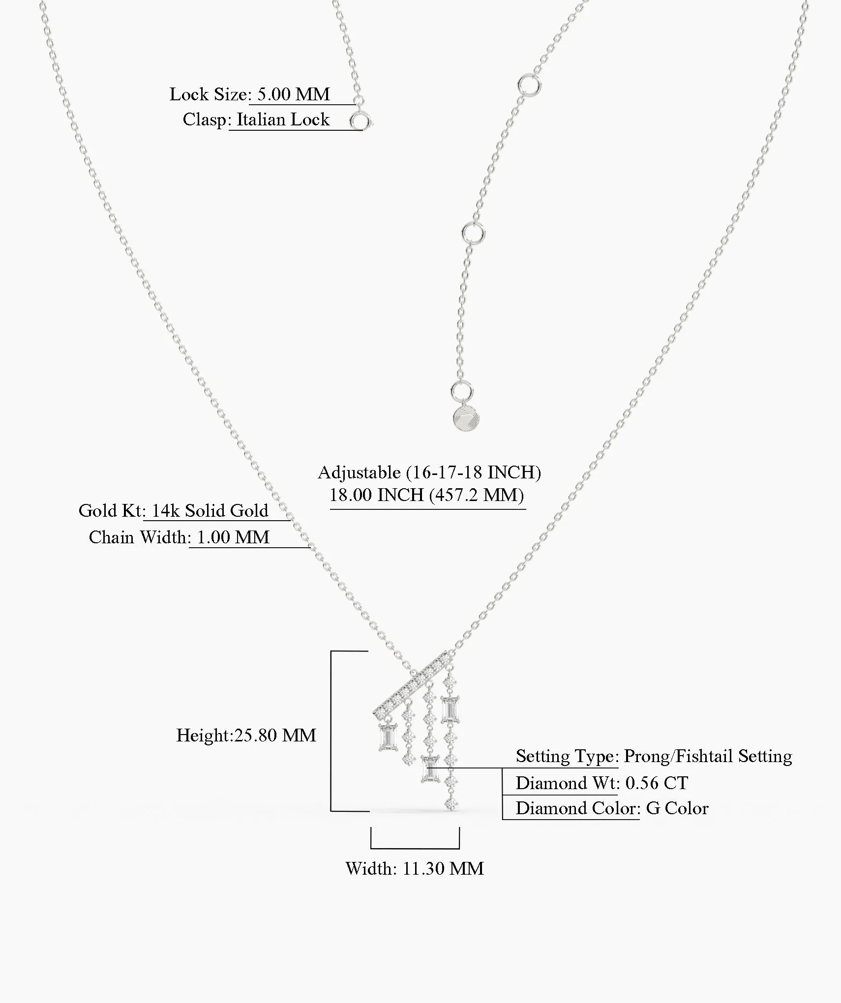 Cascading Diamond Dangle Necklace