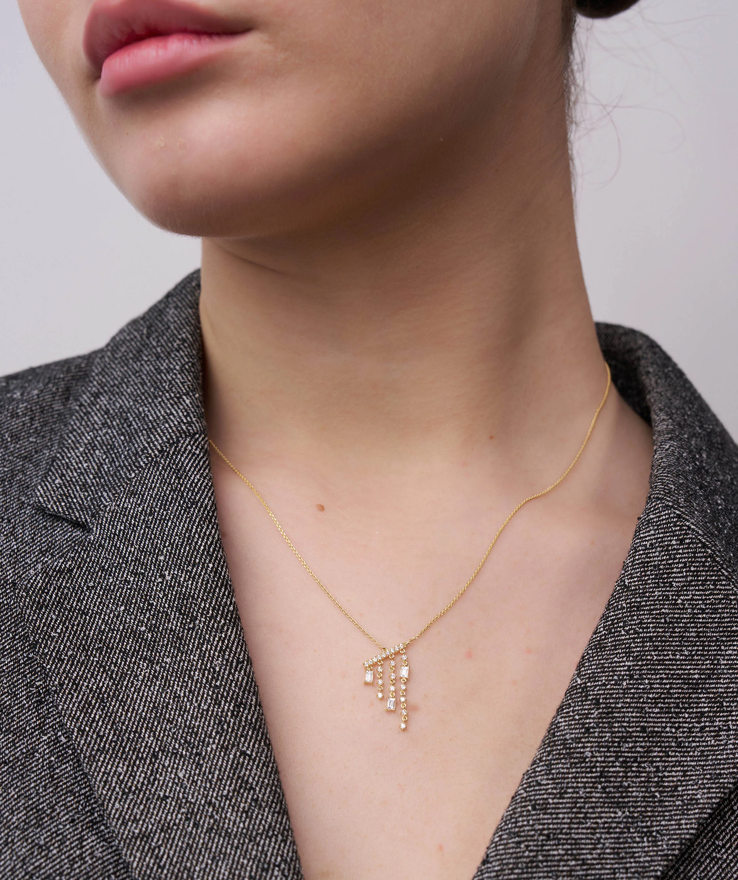 Cascading Diamond Dangle Necklace