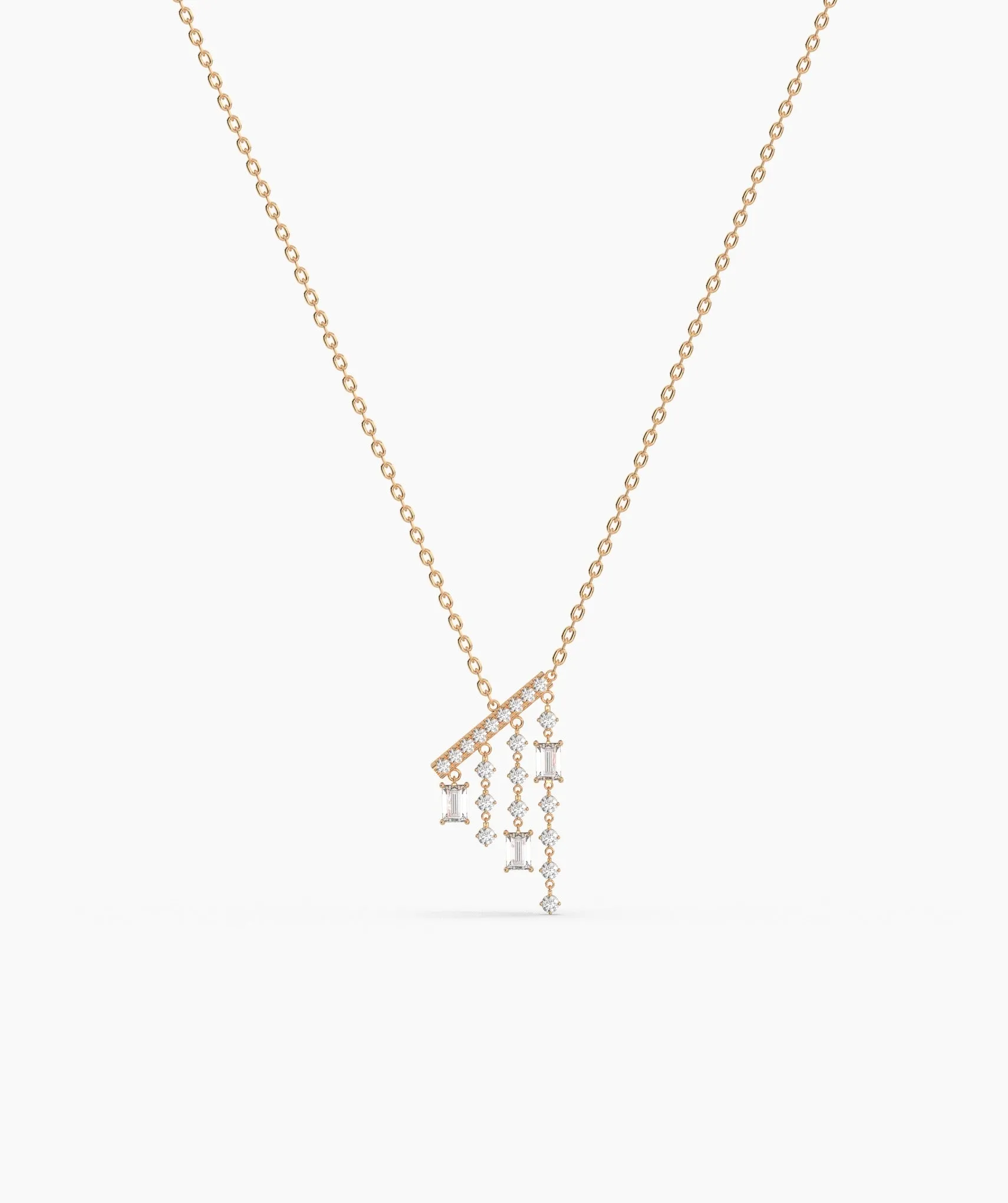 Cascading Diamond Dangle Necklace