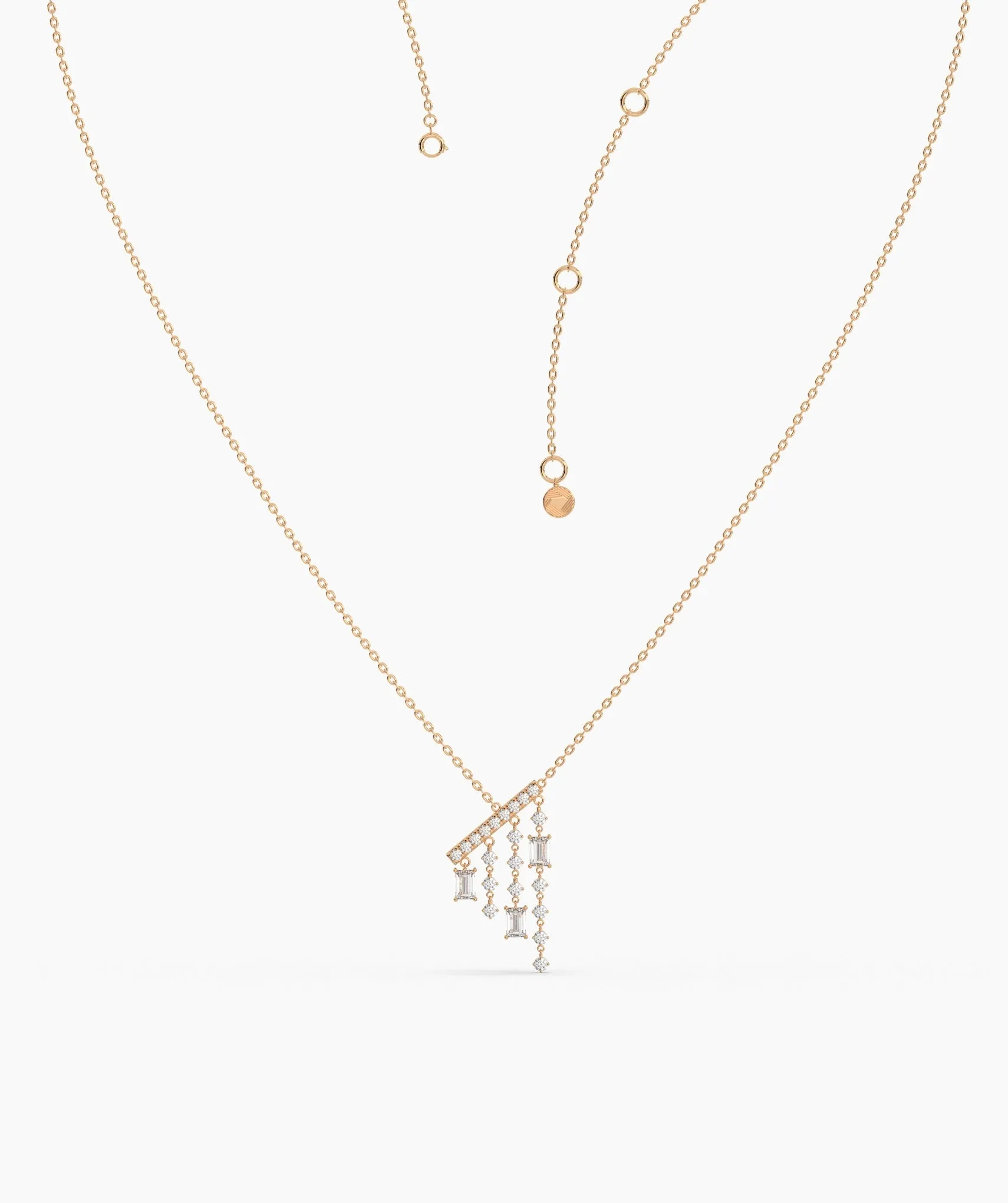 Cascading Diamond Dangle Necklace