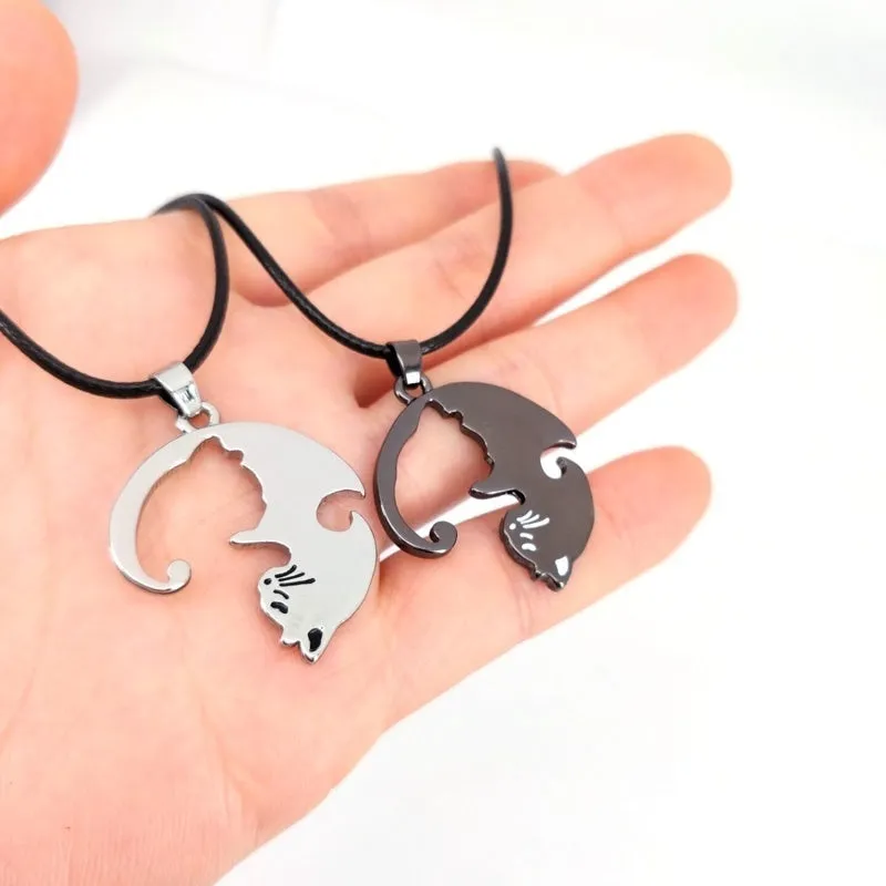 Cat Bff Pendant Necklaces Cat Puzzle Matching Necklaces