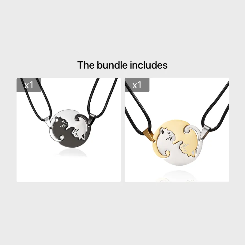 Cat Bff Pendant Necklaces Cat Puzzle Matching Necklaces