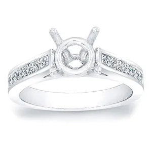 Channel-Set Princess Cut Cathedral Engagement Ring- .65ct tw