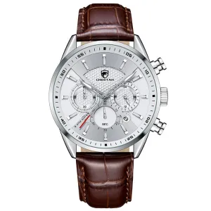 CHEETAH Watches Luxury Dress Watch Chronograph Waterproof Wristwatch Leather Strap