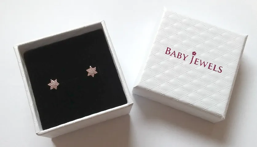 Childrens and Teens' Pendants:  9k Gold, White Crystal Hearts with Gift Box