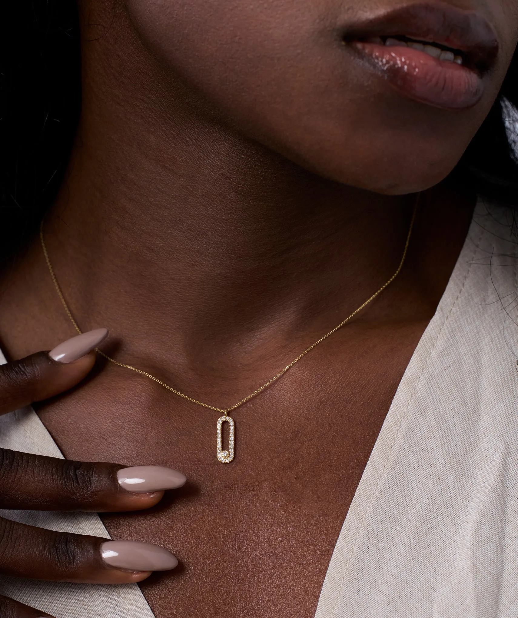 Circular Diamond Charm Pendant