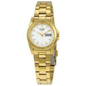 Citizen White Dial Gold-tone Ladies Watch EQ0562-54A