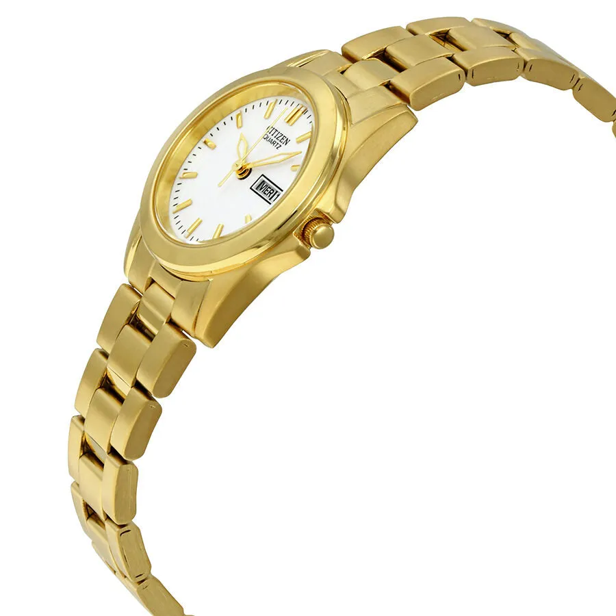 Citizen White Dial Gold-tone Ladies Watch EQ0562-54A