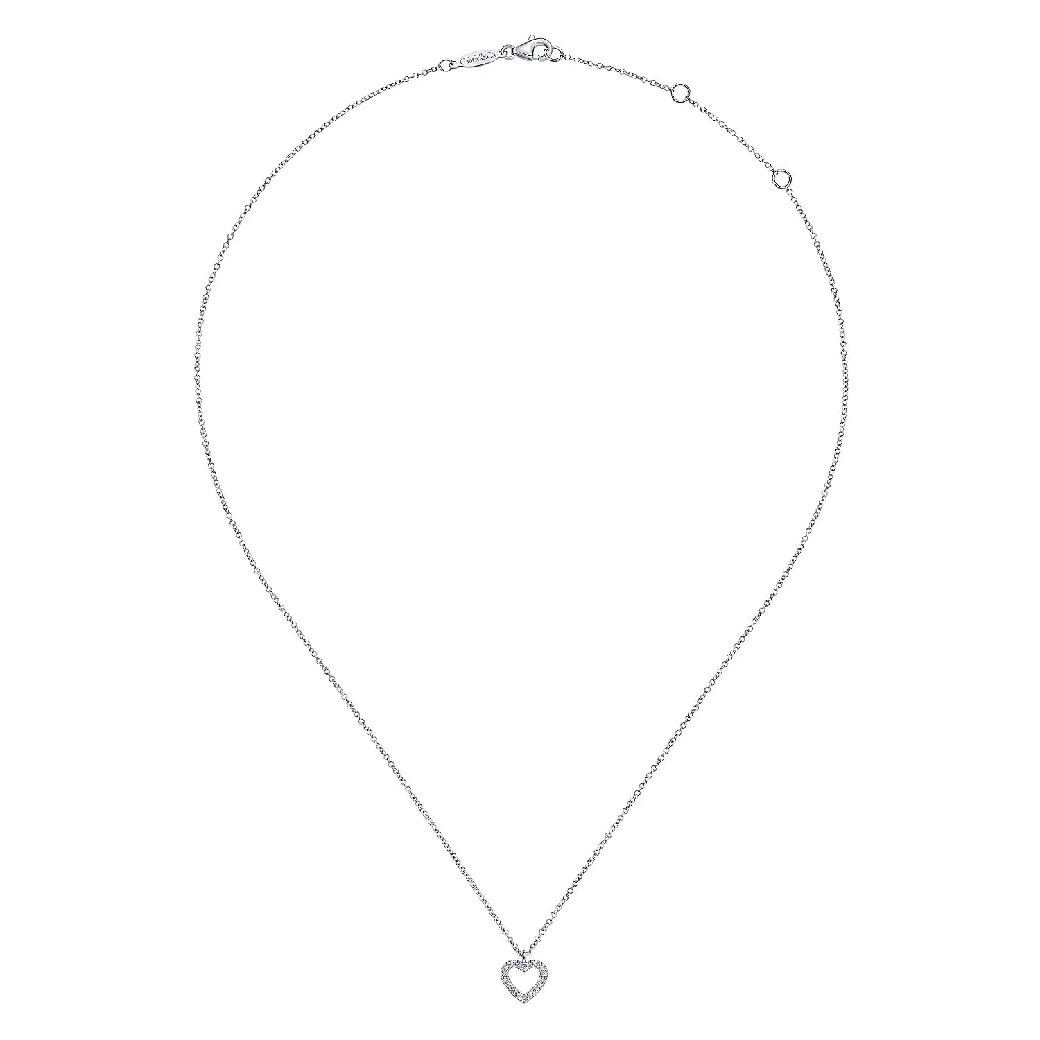 Classic Open Heart Diamond Pendant Necklace