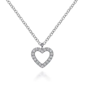 Classic Open Heart Diamond Pendant Necklace
