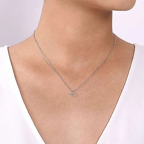 Classic Open Heart Diamond Pendant Necklace