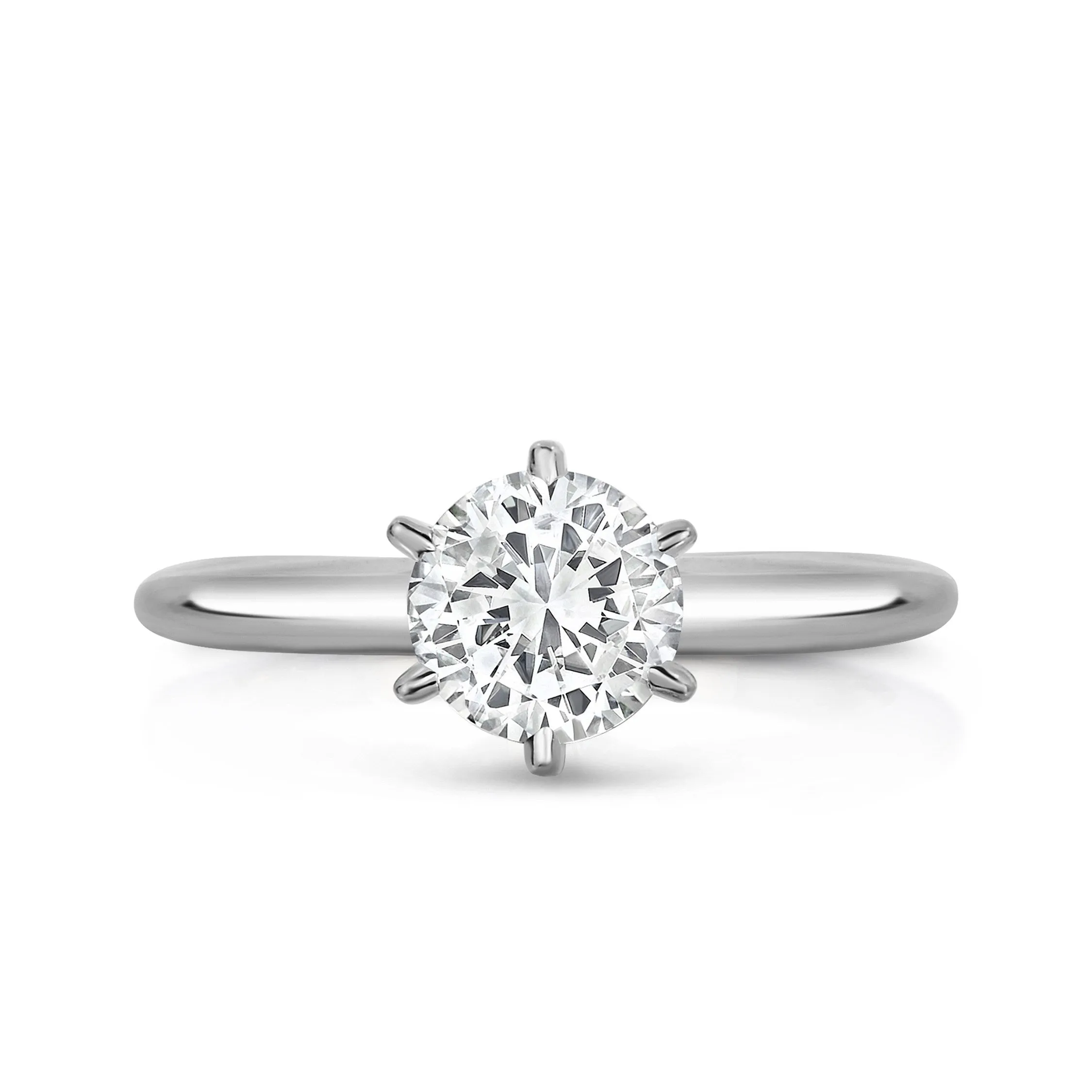Classic Six Prong Knife Edge Ring