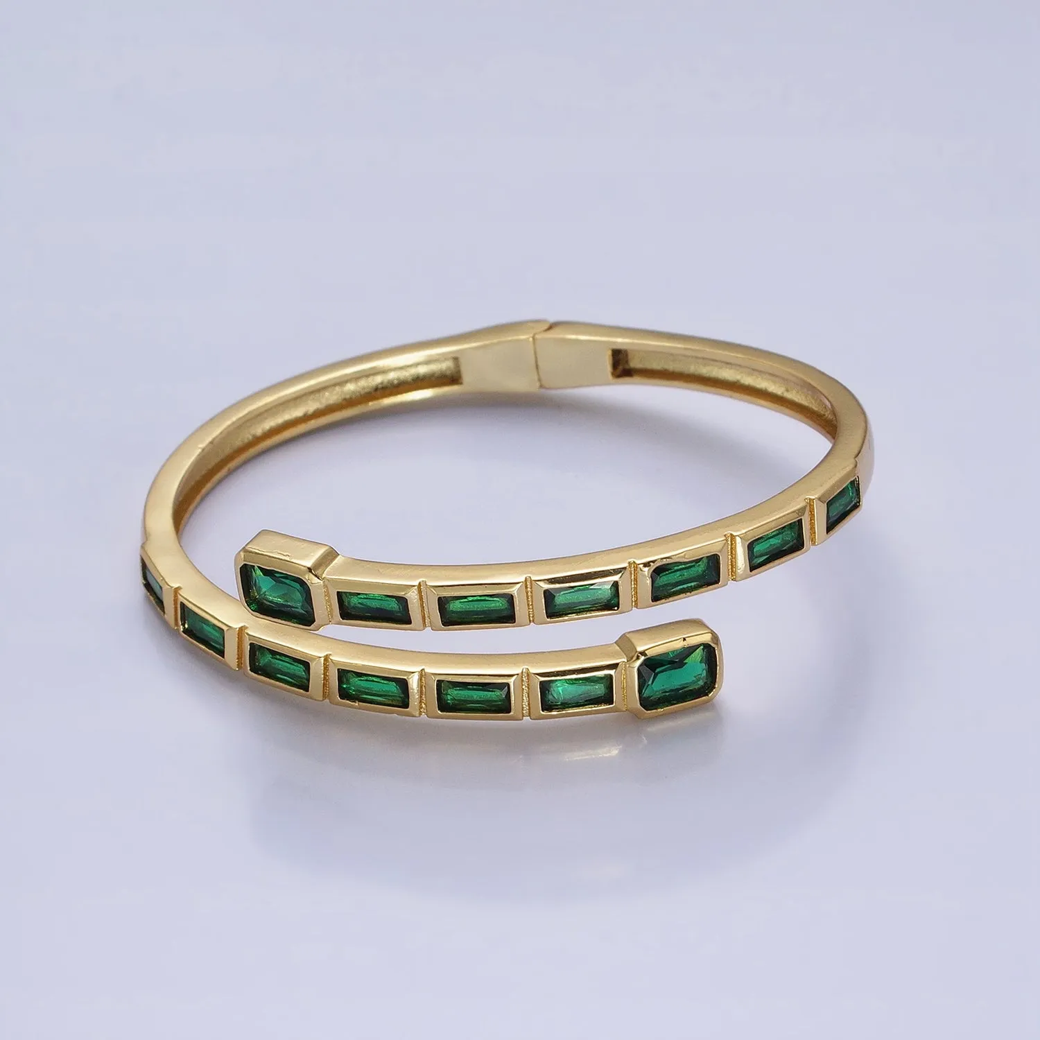 Clearance Pricing BLOWOUT Gold Wrist Bangle Emerald Cut Cz Bangle Bracelet Silver Bracelet Blue Sapphire, Emerald Green, Clear CZ WA1687 WA1688 WA1689 WA1690 WA1691