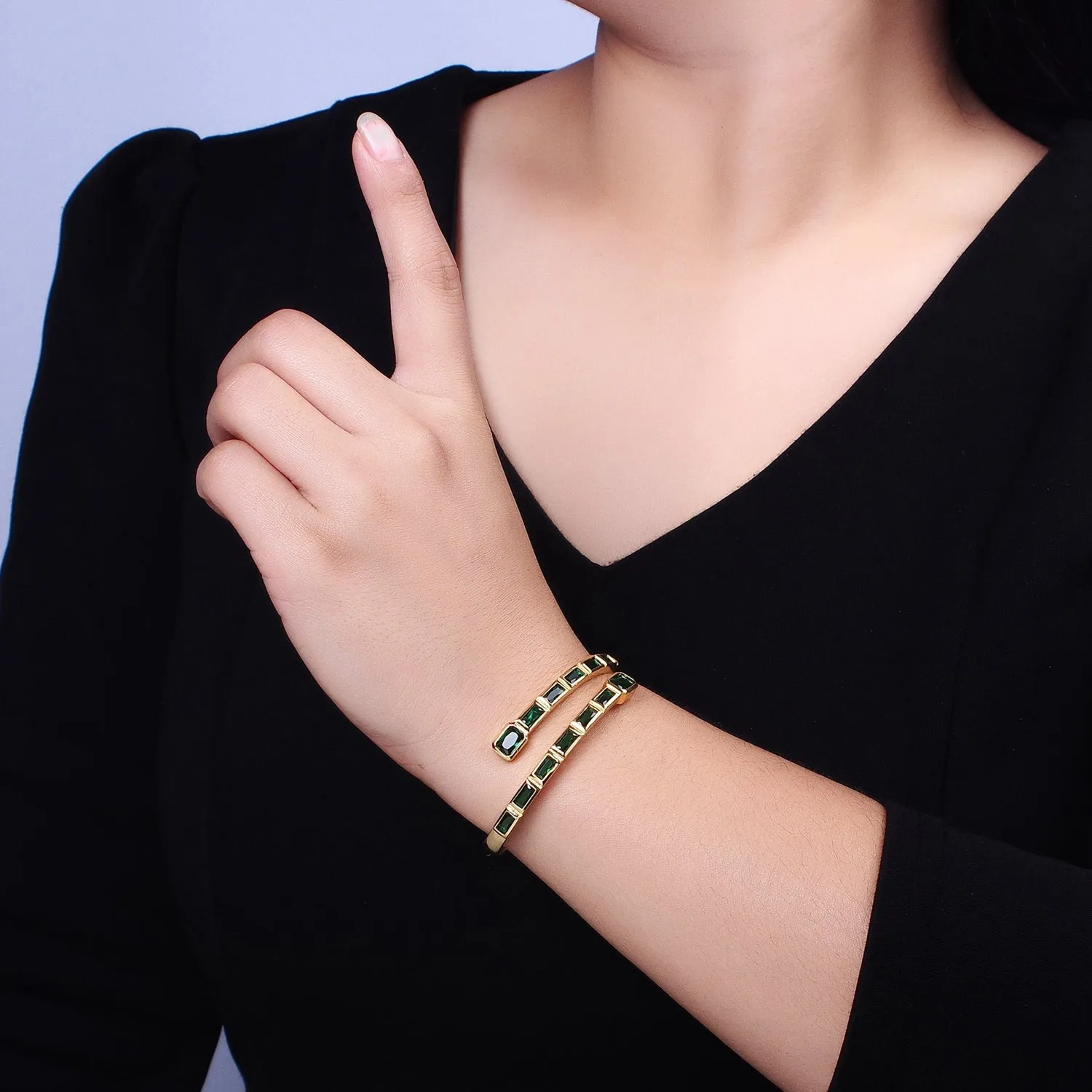 Clearance Pricing BLOWOUT Gold Wrist Bangle Emerald Cut Cz Bangle Bracelet Silver Bracelet Blue Sapphire, Emerald Green, Clear CZ WA1687 WA1688 WA1689 WA1690 WA1691