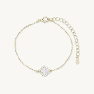 Clover Mother Of Pearl Sapphire Bracelet