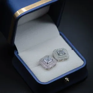 Cluster Diamond Earrings in White Gold