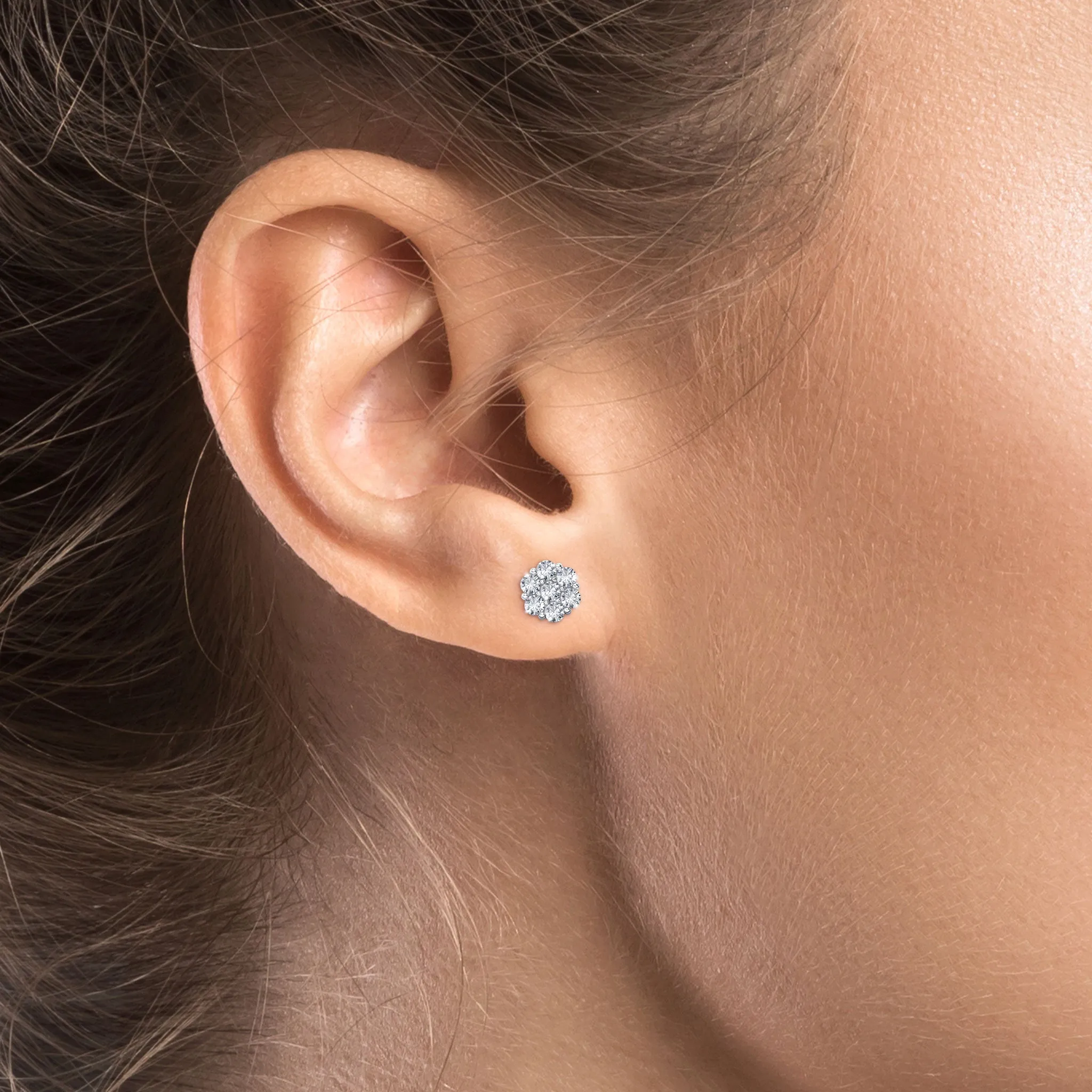 Cluster Diamond Earrings