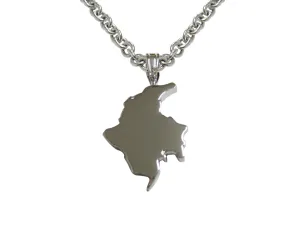 Colombia Map Shape Pendant Necklace