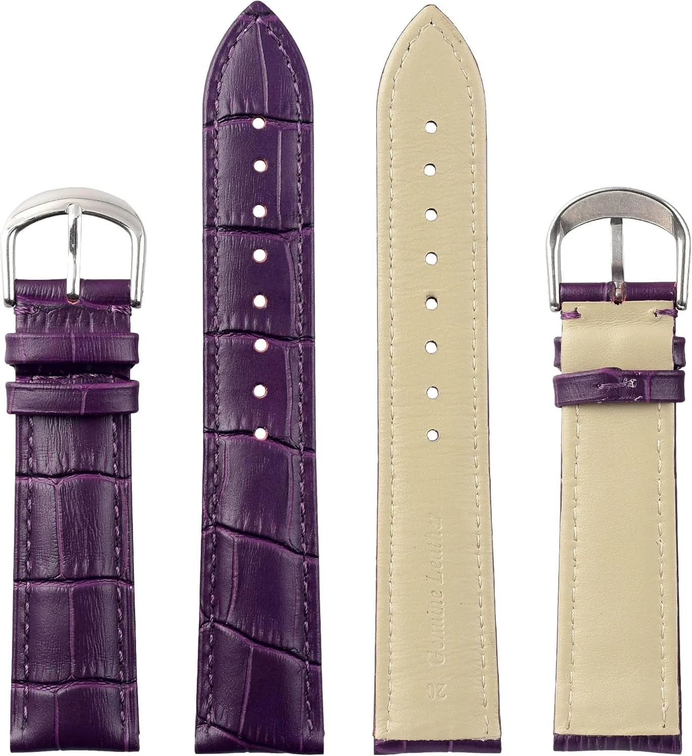 Croco Design Leather Watch Bands, Classical Leather Watch Straps for Women&Mens Waterproof 12Mm 14Mm 16Mm 18Mm 19Mm 20Mm 22Mm