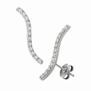 ‘CURVED LINE’ DIAMOND EARRINGS 14K GOLD (0.5 CTW)