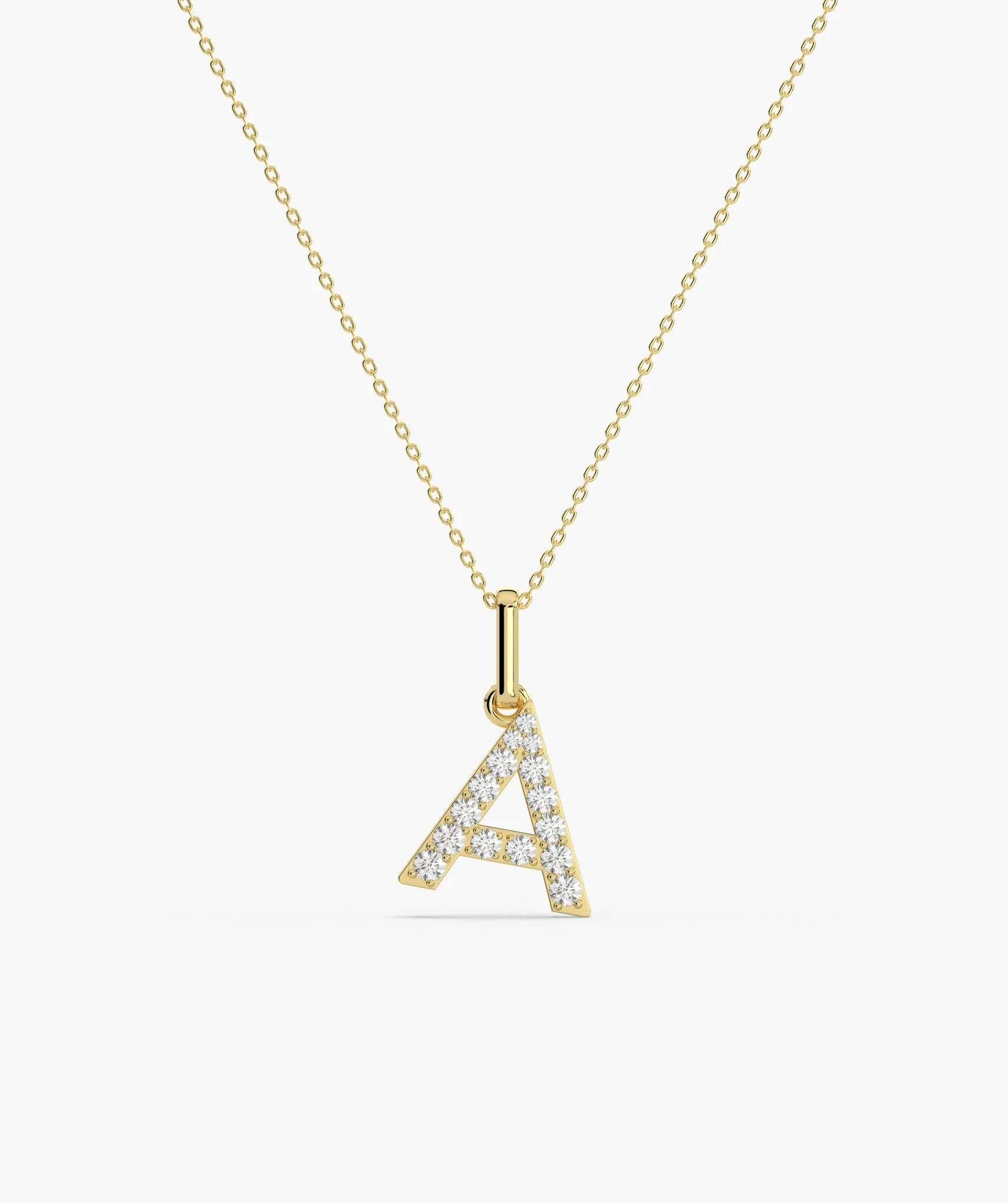 Custom A Letter Initial Diamond Pendant