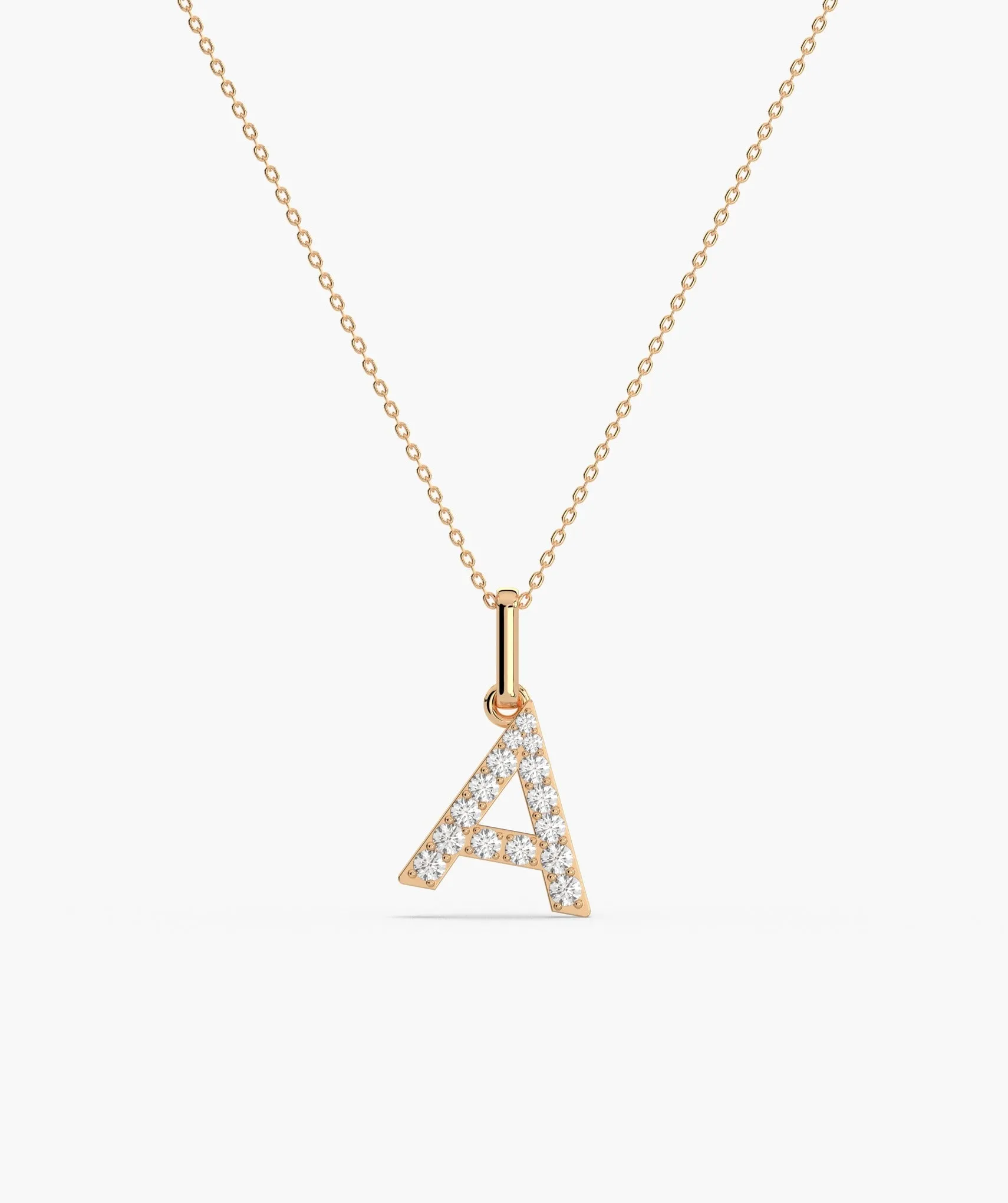 Custom A Letter Initial Diamond Pendant