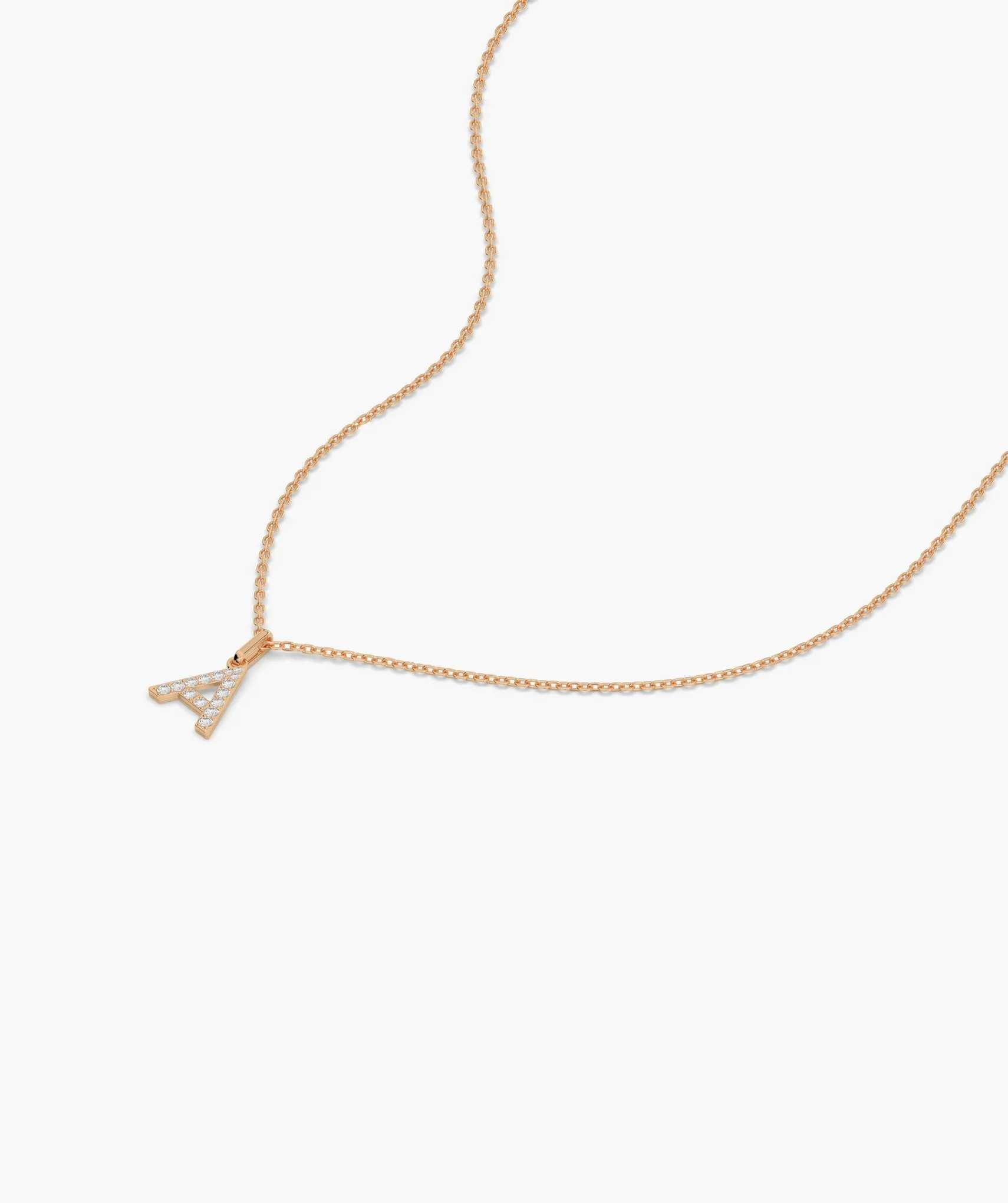 Custom A Letter Initial Diamond Pendant