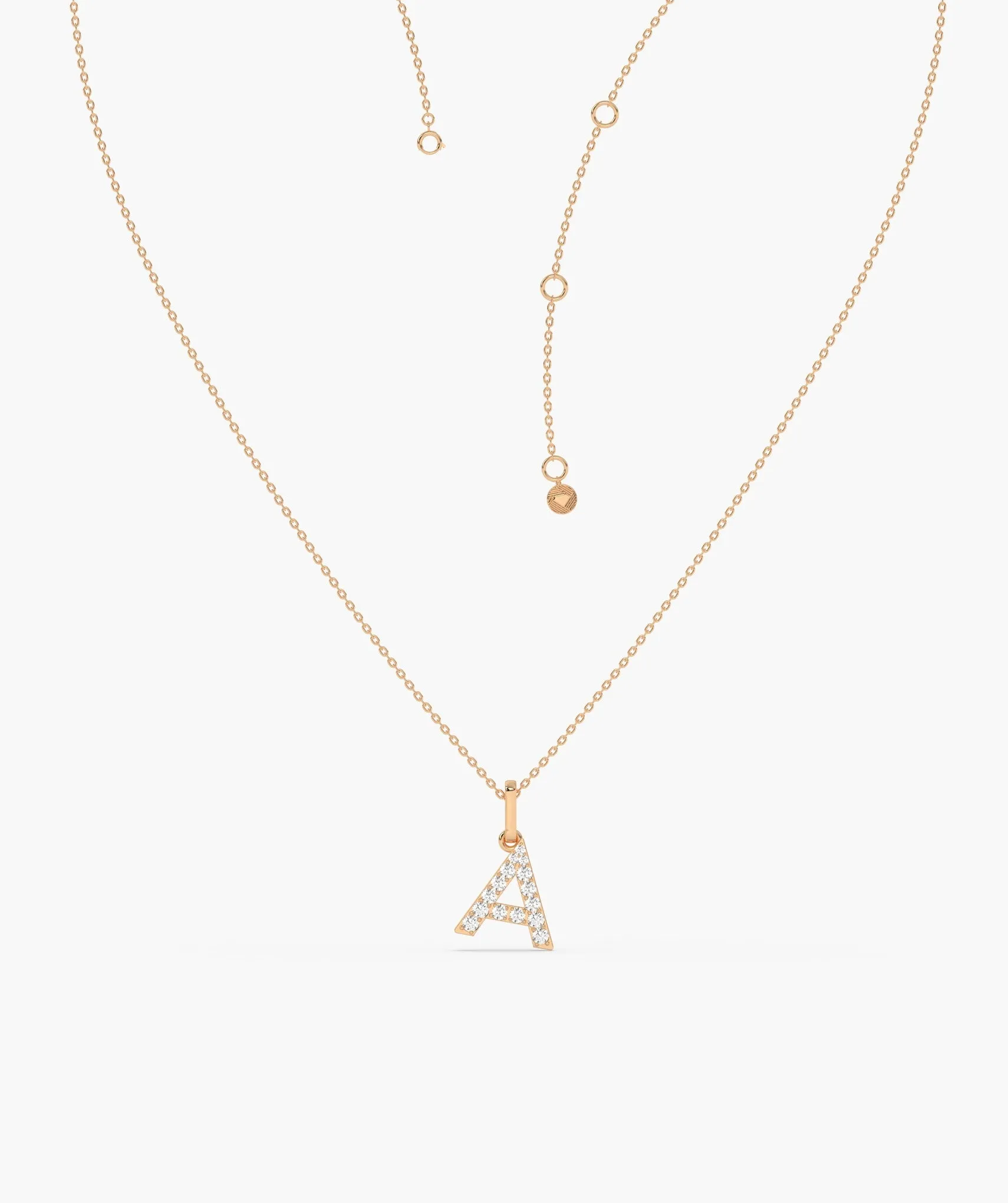 Custom A Letter Initial Diamond Pendant