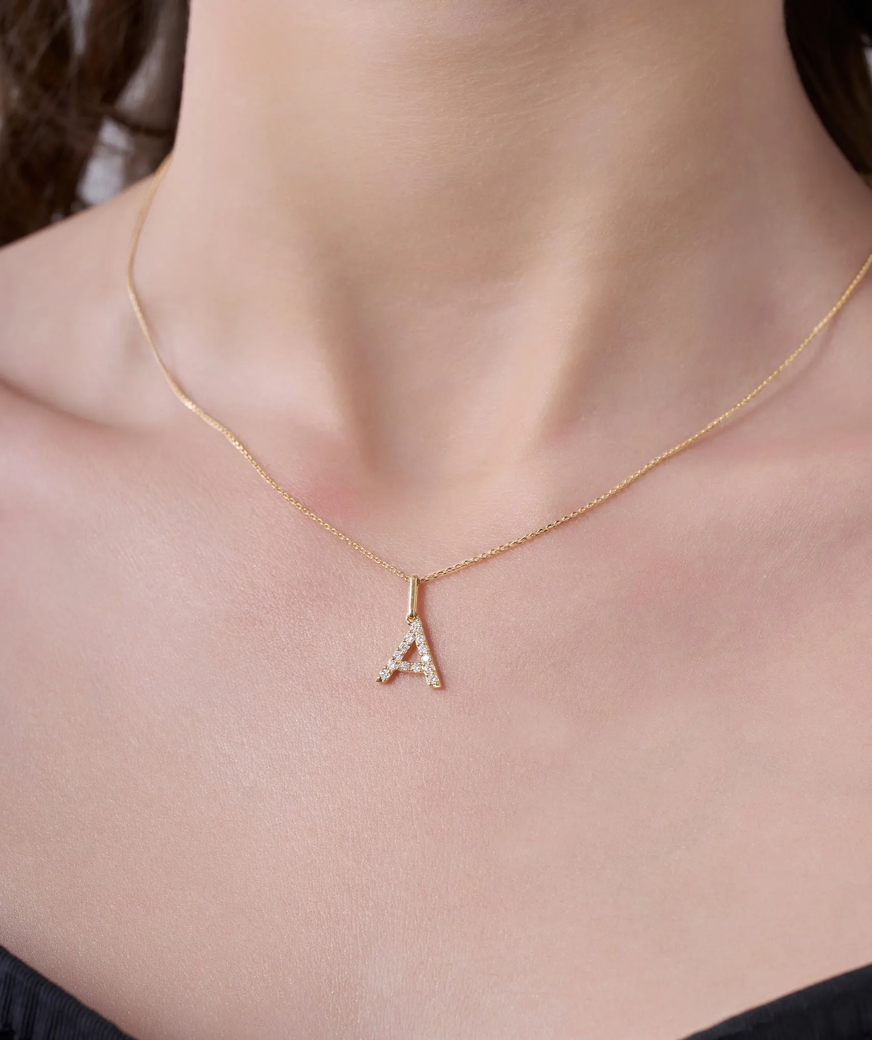 Custom A Letter Initial Diamond Pendant