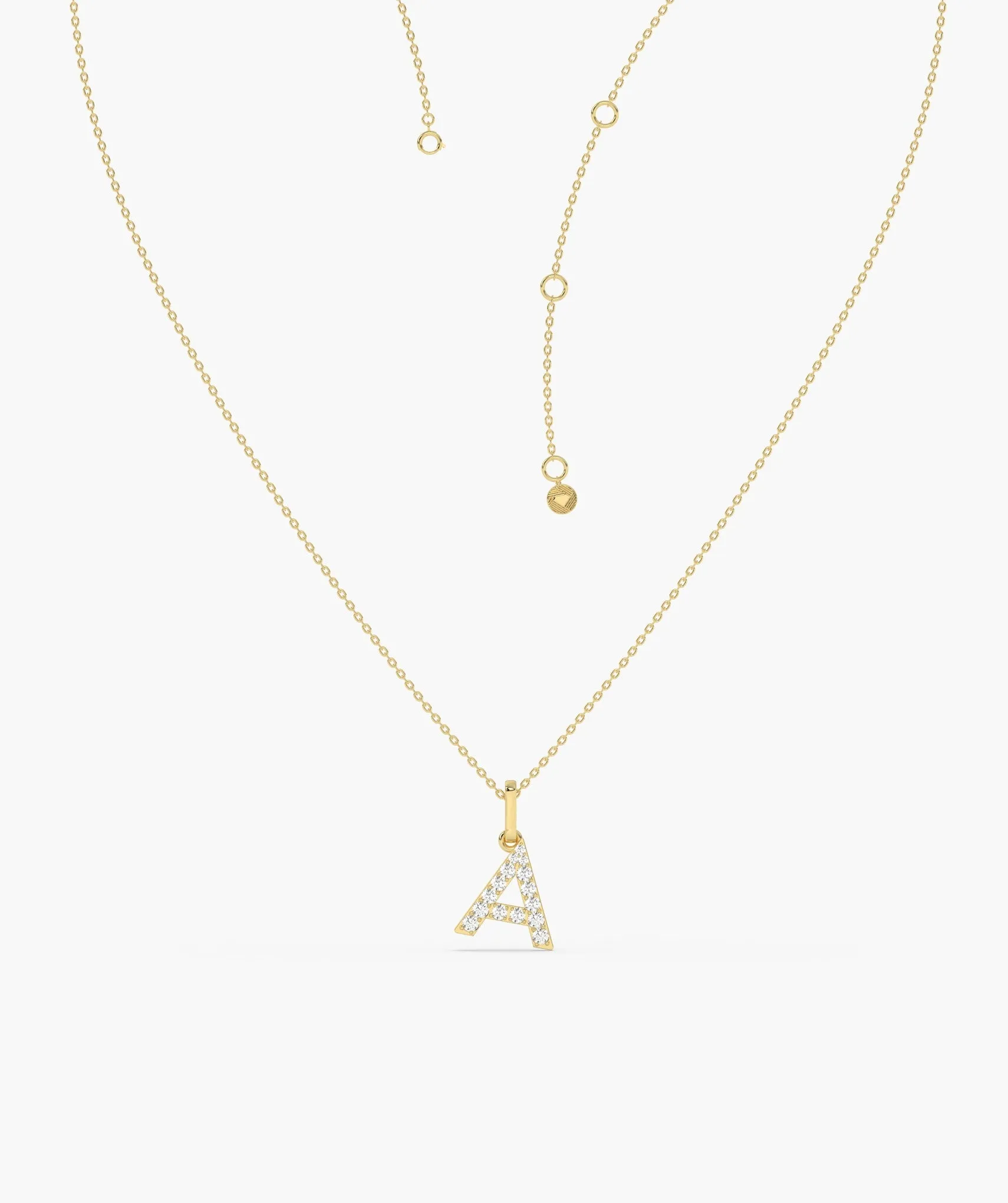 Custom A Letter Initial Diamond Pendant