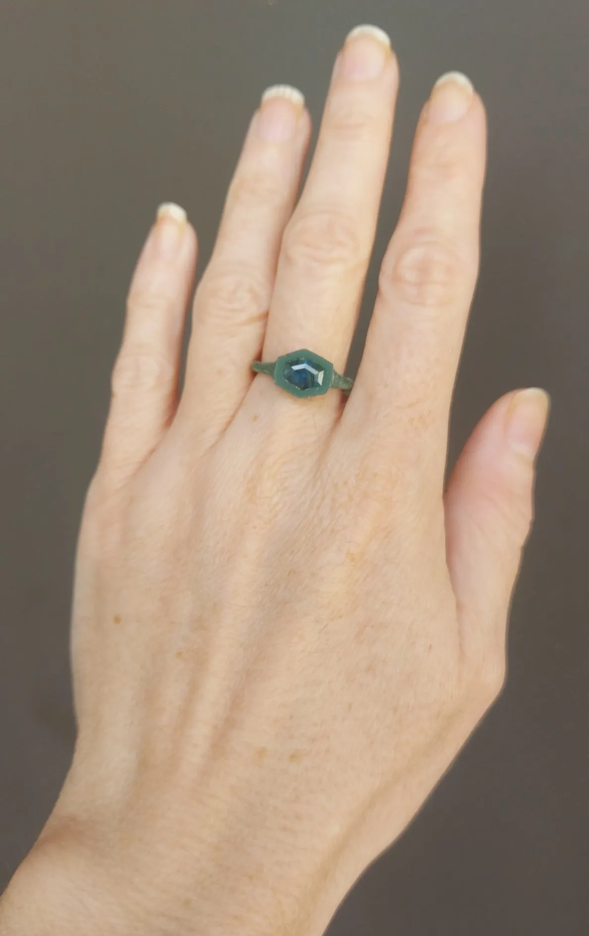 Custom Wax Cast Ring with Australian Parti Sapphire – Made to Order in Solid Gold or Sterling Silver