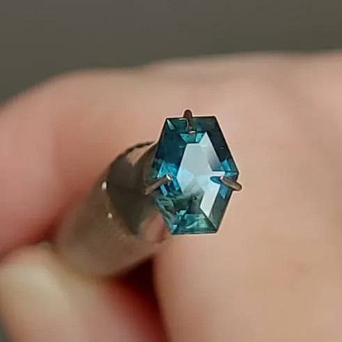 Custom Wax Cast Ring with Australian Parti Sapphire – Made to Order in Solid Gold or Sterling Silver