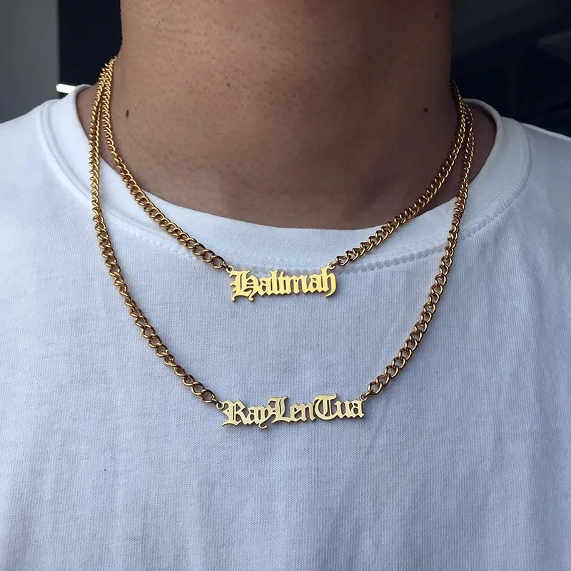 Customize This Name Necklace Pendant  4mm Cuban Necklace