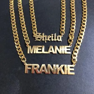 Customize This Name Necklace Pendant  4mm Cuban Necklace