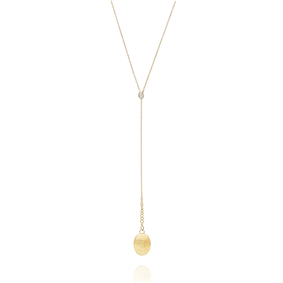 'Dancing In The Rain' Lariat Necklace with Diamonds