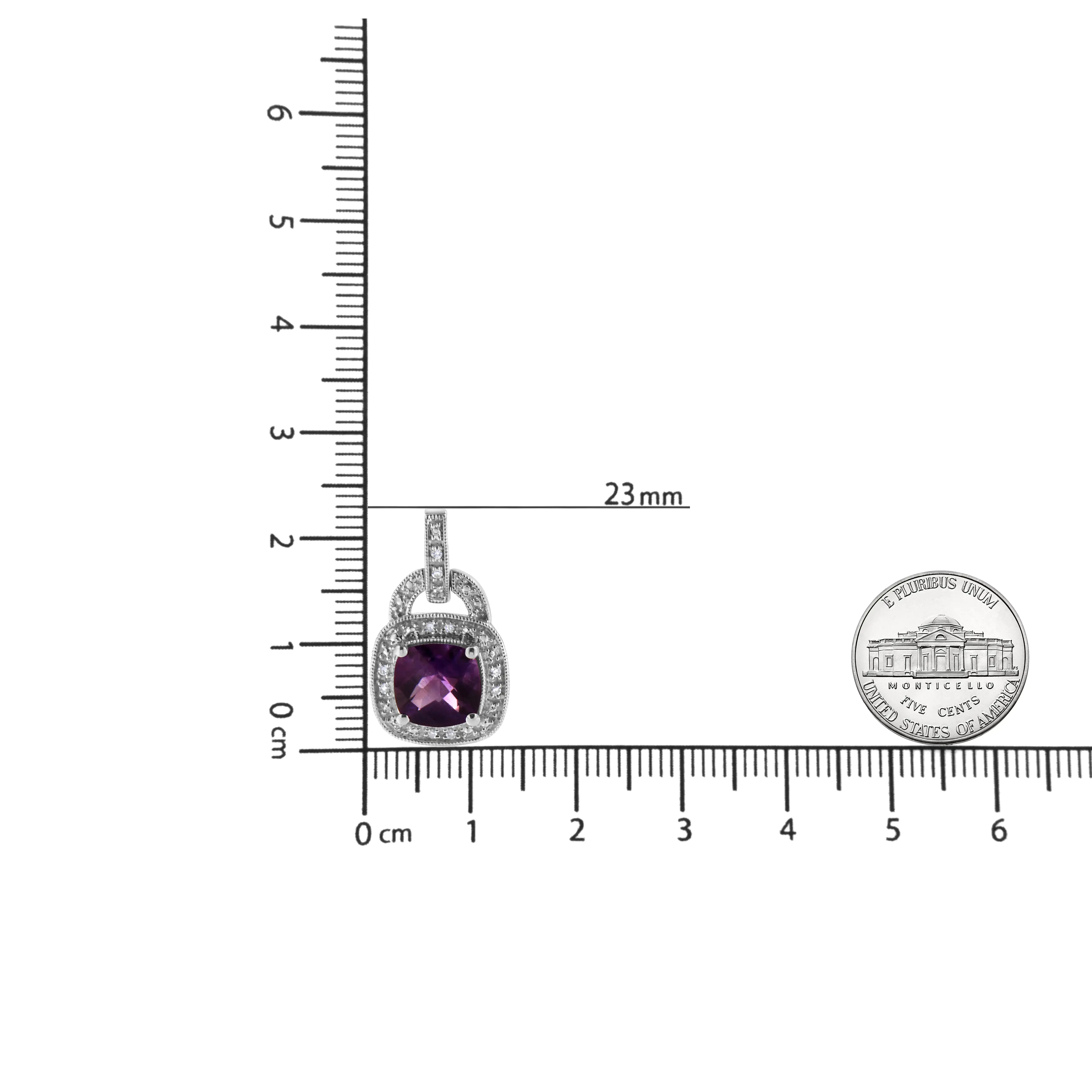 Dangle Amethyst Earrings in .925 Sterling Silver, 8MM Cushion Cut with Diamond Accent Halo