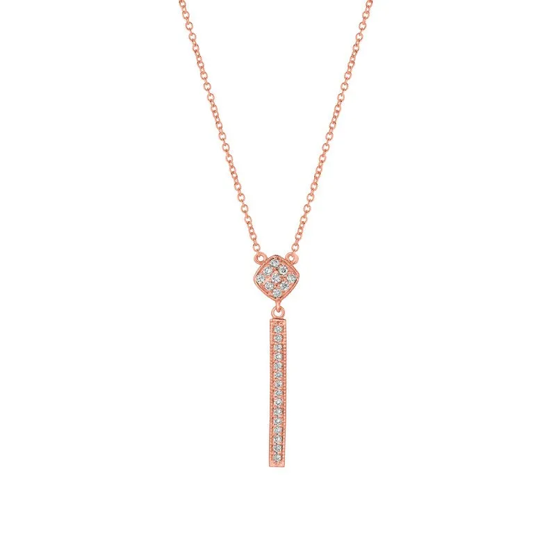 DIAMOND BAR DROP NECKLACE 14K GOLD (0.3 CTW)