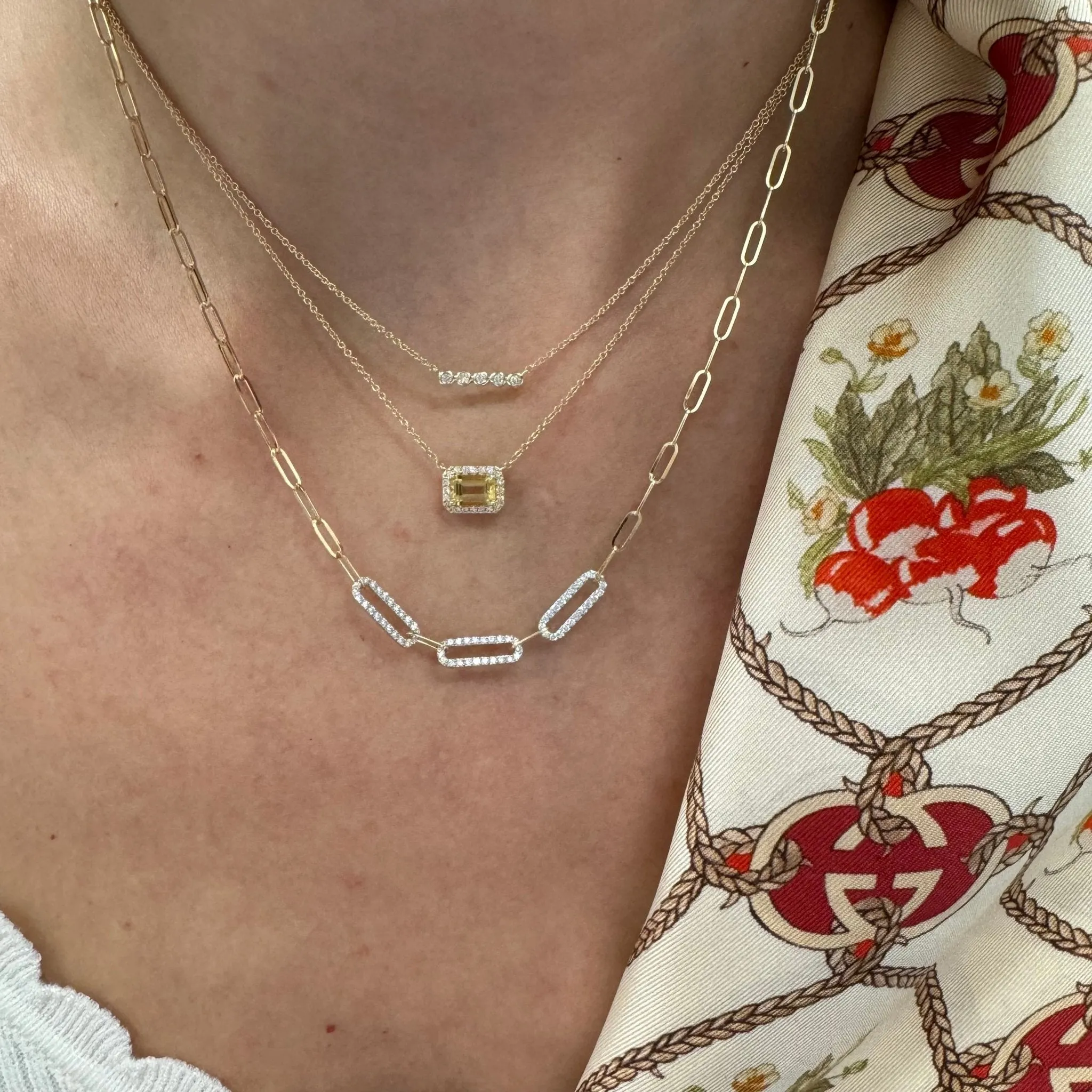 Diamond Bezel Bar Necklace