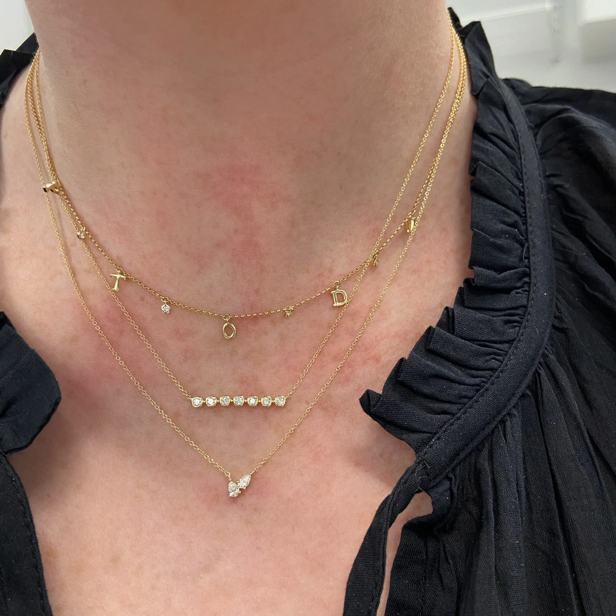 Diamond Bezel Bar Necklace
