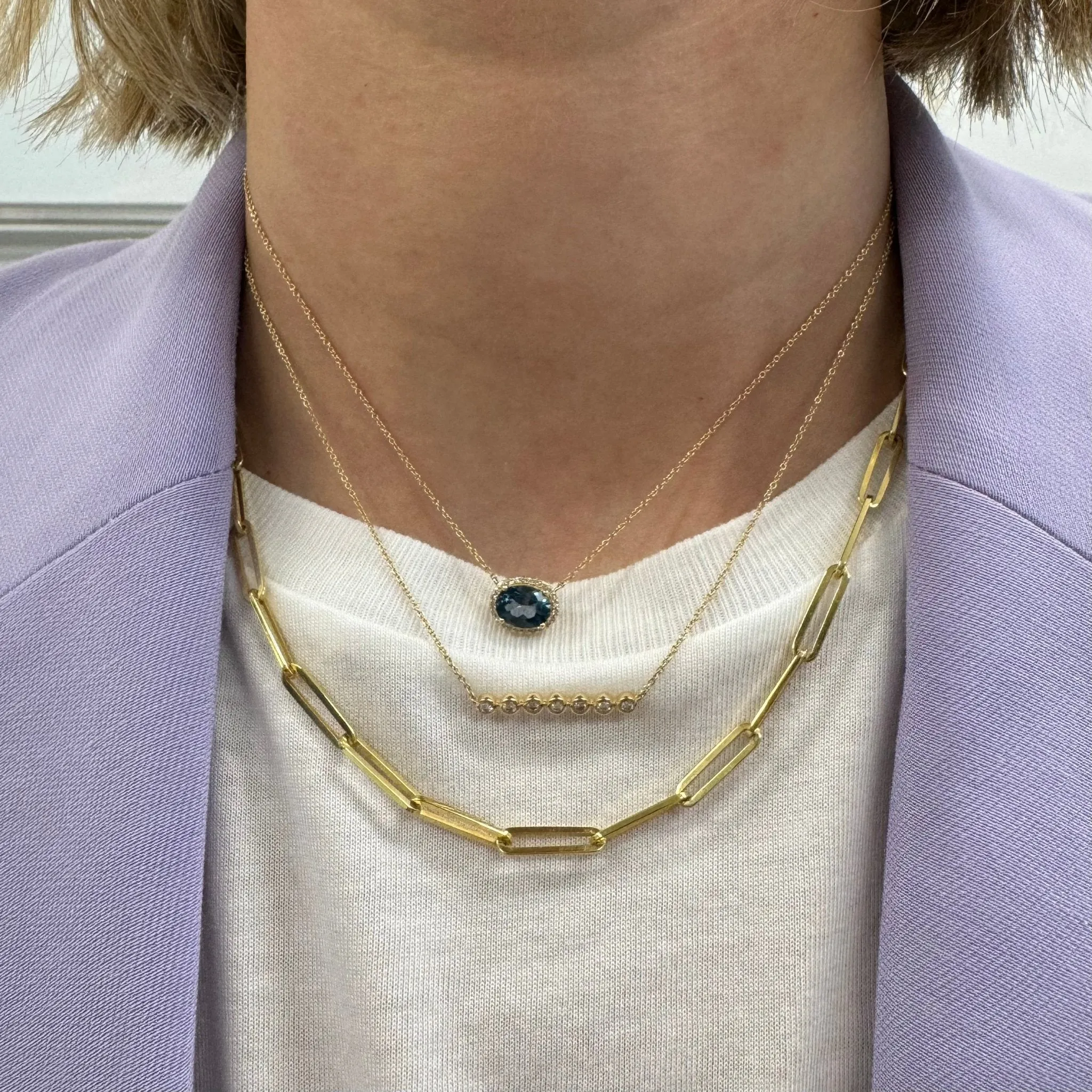 Diamond Bezel Bar Necklace