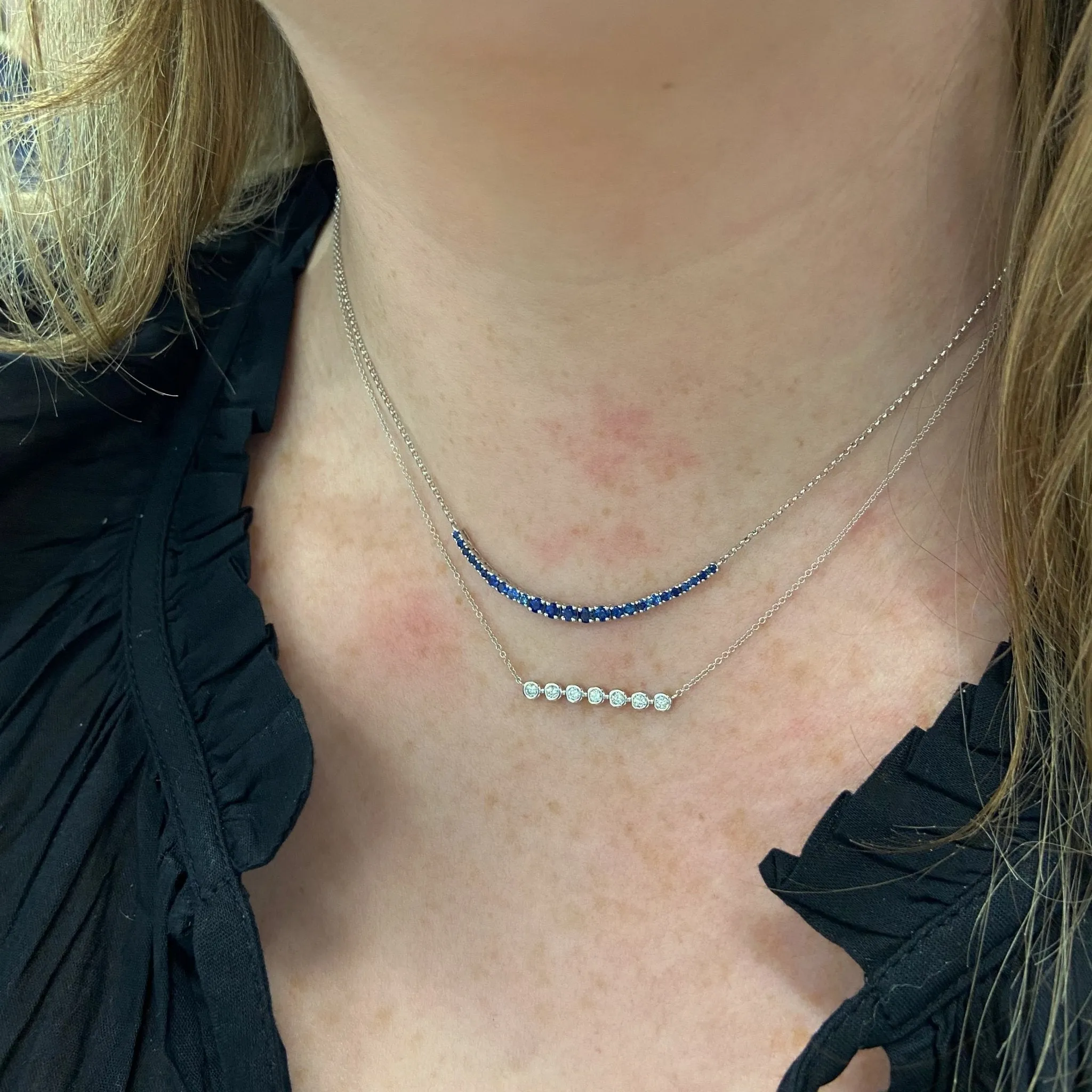 Diamond Bezel Bar Necklace