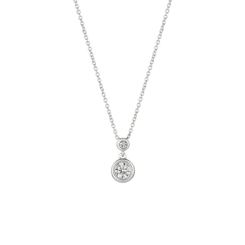 DIAMOND BEZEL DROP NECKLACE 14K GOLD (0.35 CTW)