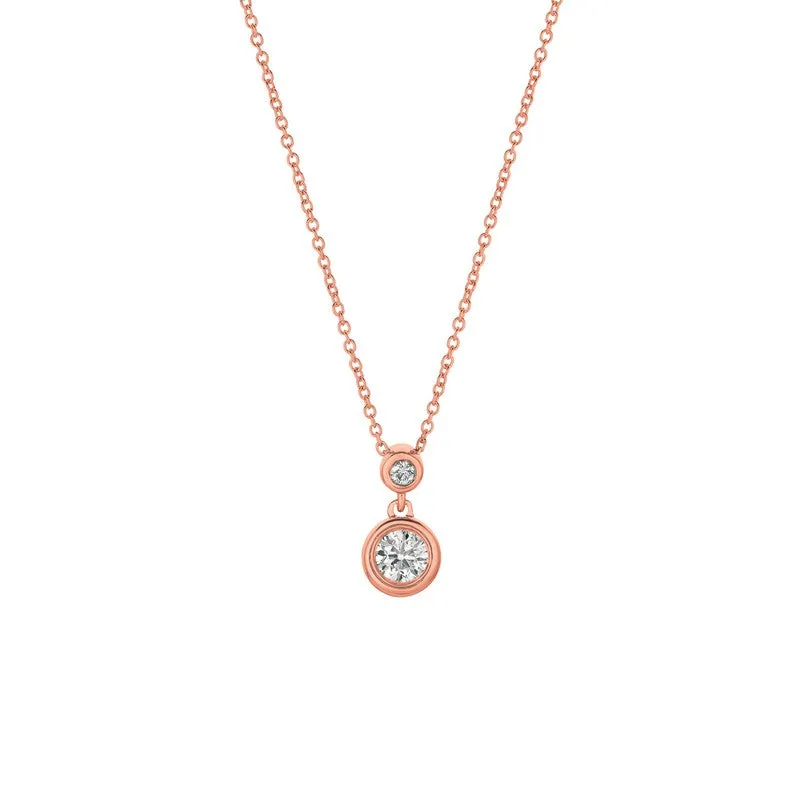 DIAMOND BEZEL DROP NECKLACE 14K GOLD (0.35 CTW)