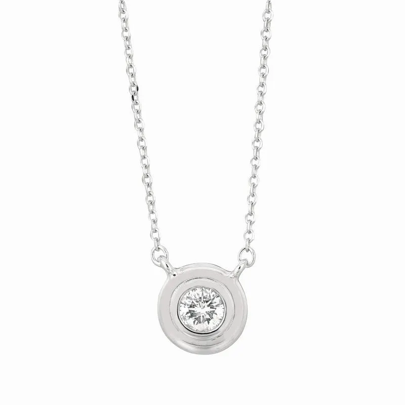 DIAMOND BEZEL NECKLACE 14K GOLD (0.2 CTW)