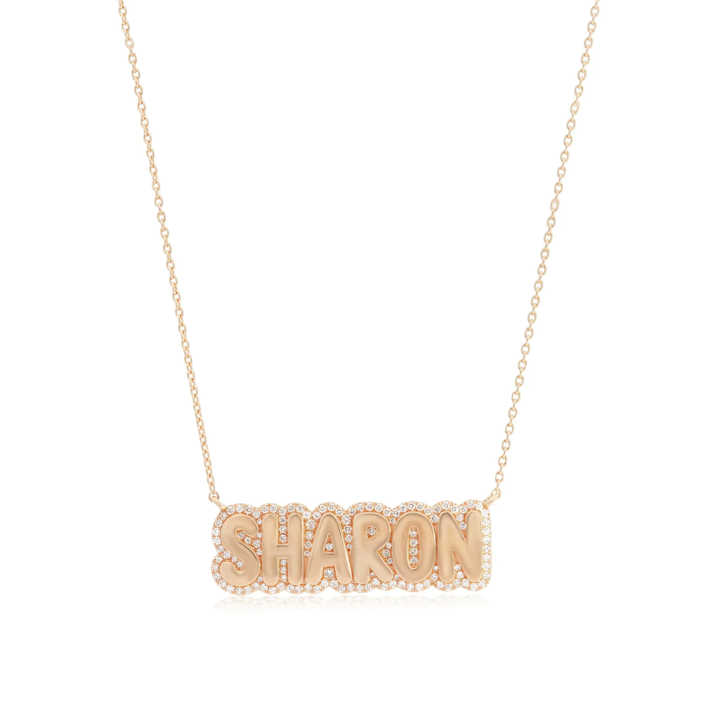 Diamond Bubble Name Necklace