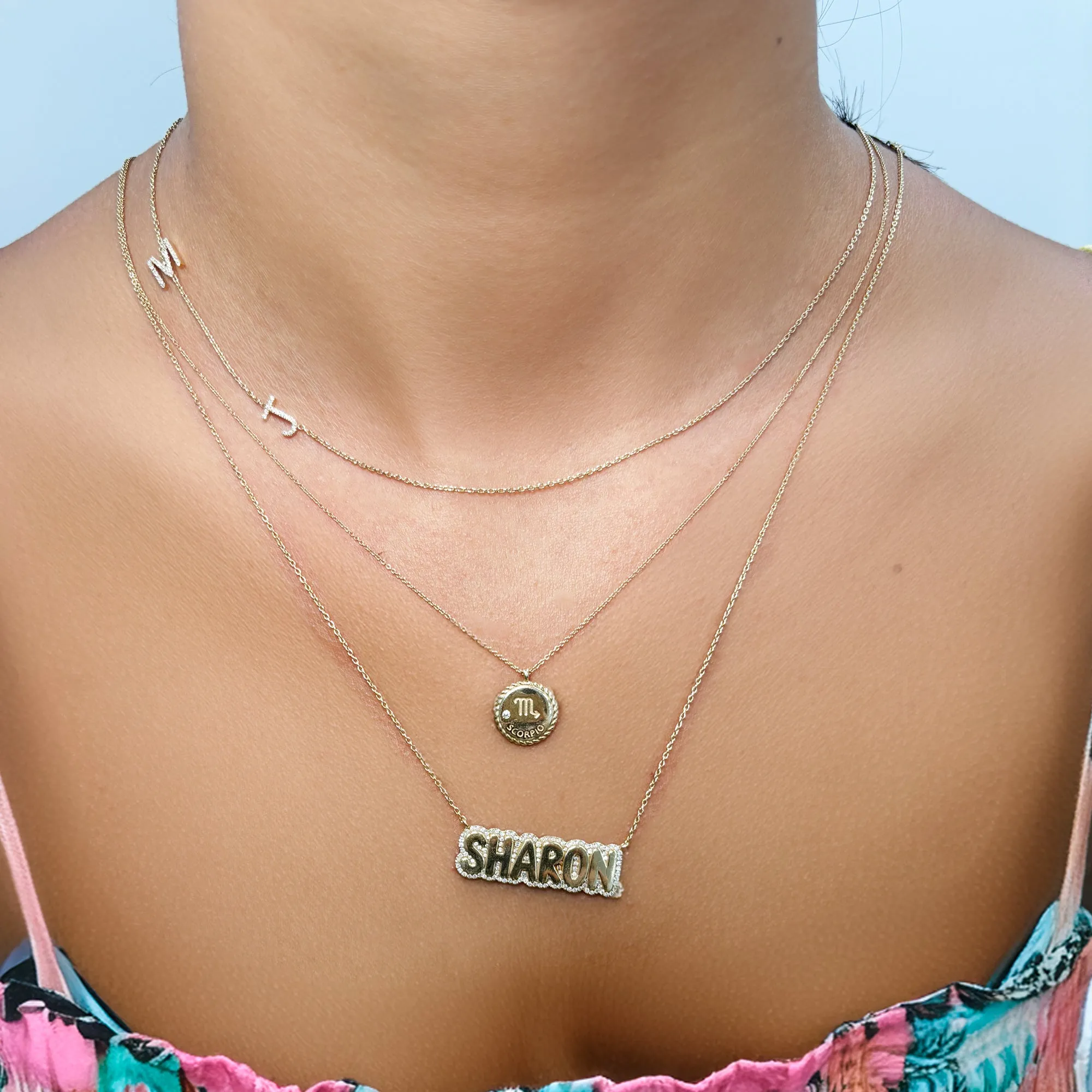 Diamond Bubble Name Necklace
