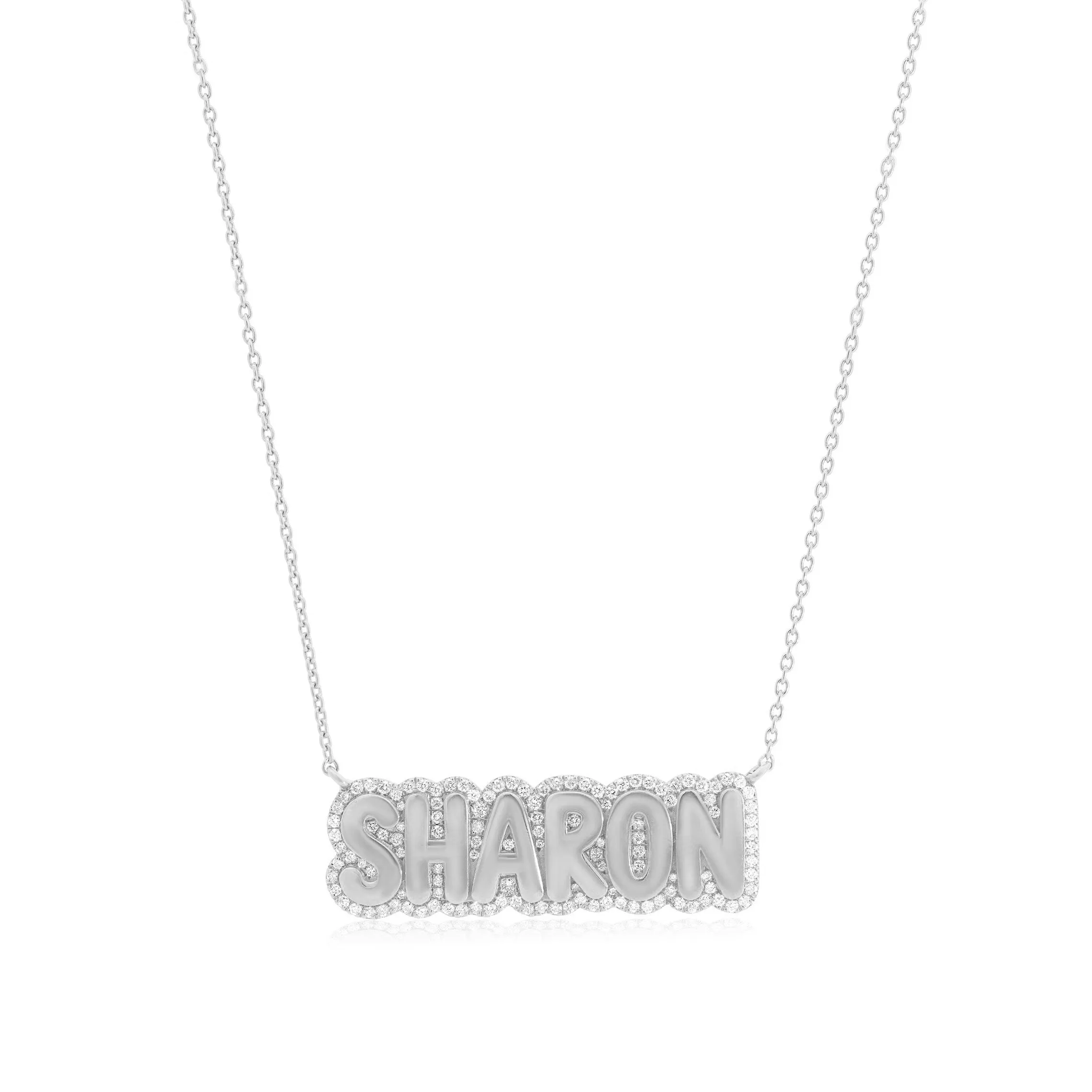 Diamond Bubble Name Necklace